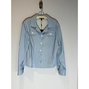 NEW RAFFINALLA women's gingham long sleeves jacket in powder blue